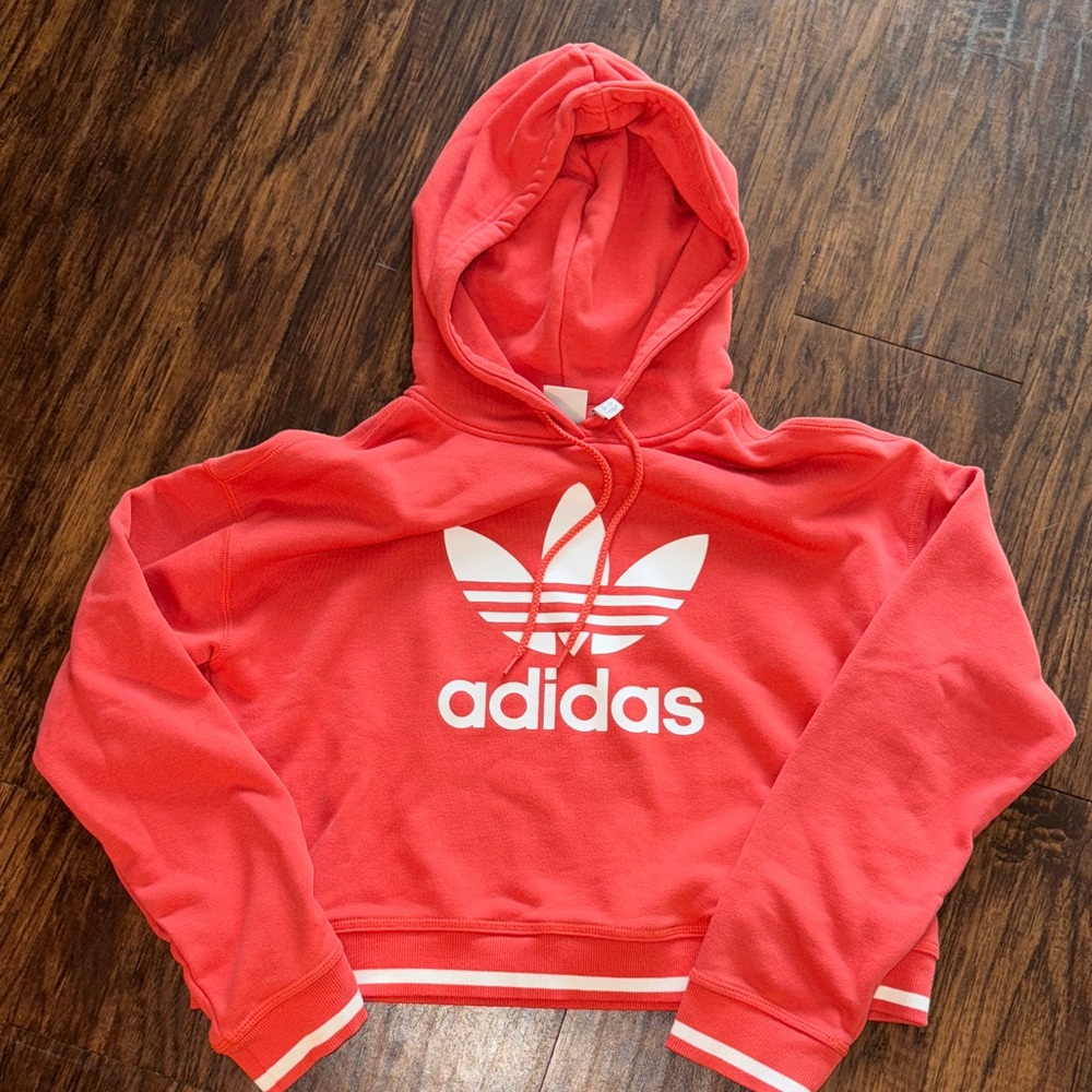 Adidas Coral Hoodie with White Logo
